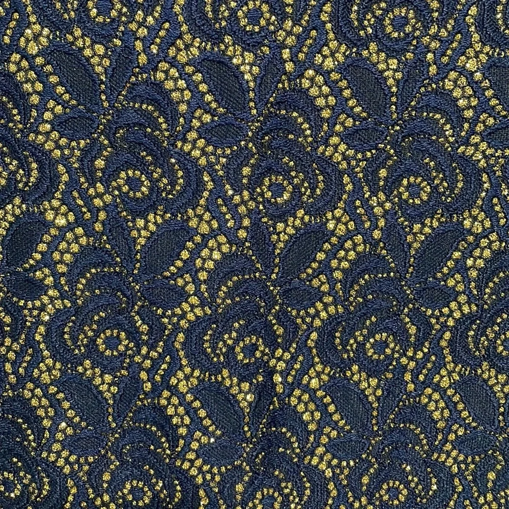 Lush, bodycon, metallic, navy and gold,‎ off the shoulder dress - Picture 2 of 5